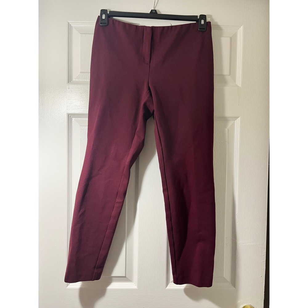 Alfani Womens Burgundy Slim Leg Dress Pants Size 6 Maroon Trousers